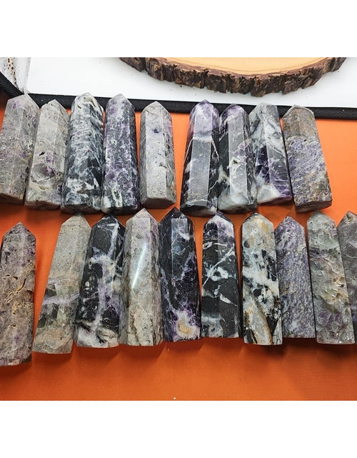 Load image into Gallery viewer, 2Pcs Natural Rainbow Fluorite Quartz Crystal Point Tower Polished 4in Tall Avg
