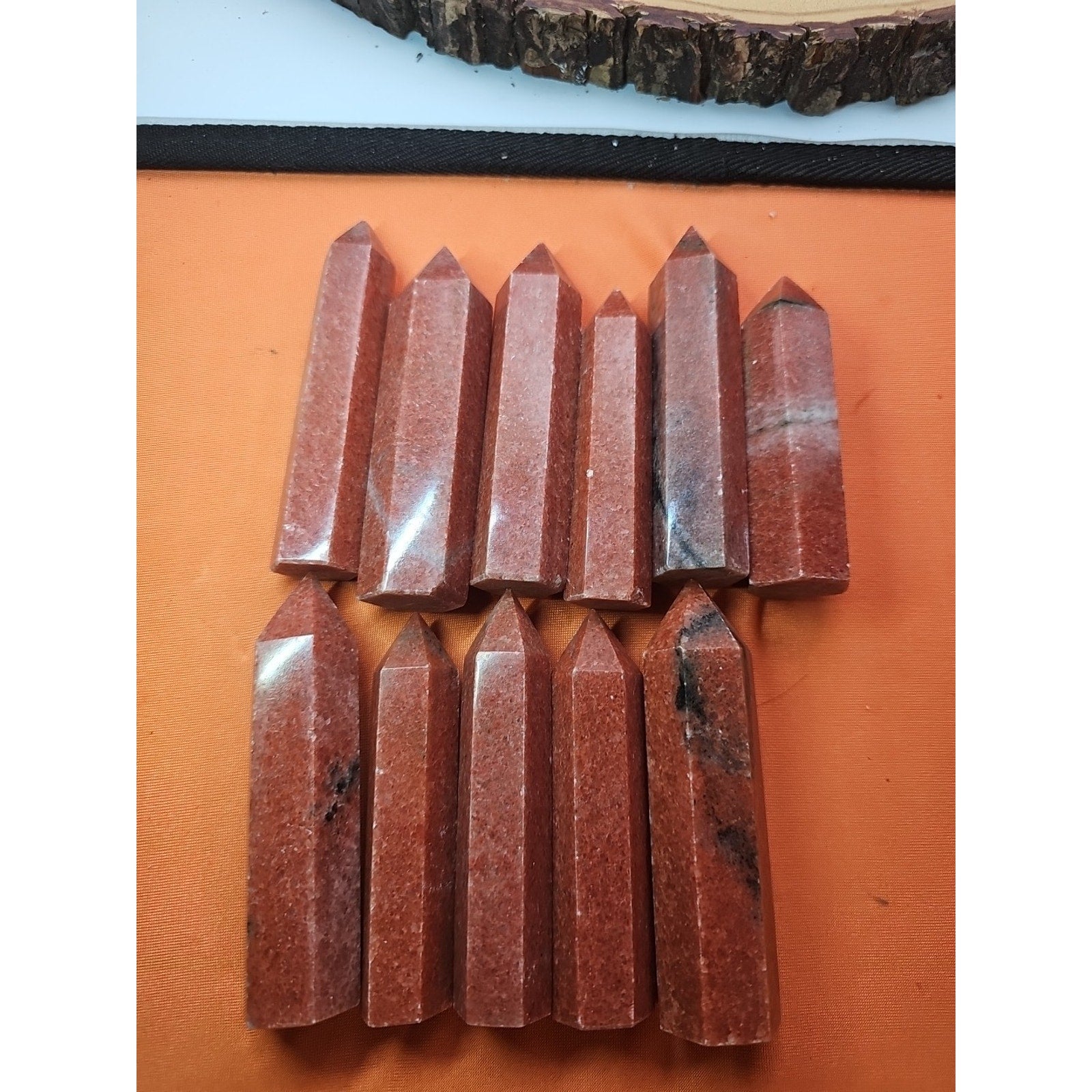5pcs Avg .65 Natural Rhodonite Quartz Crystal Brazil