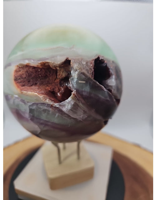 Load image into Gallery viewer, Rainbow Fluorite Quartz Crystal Sphere - Polished Healing
