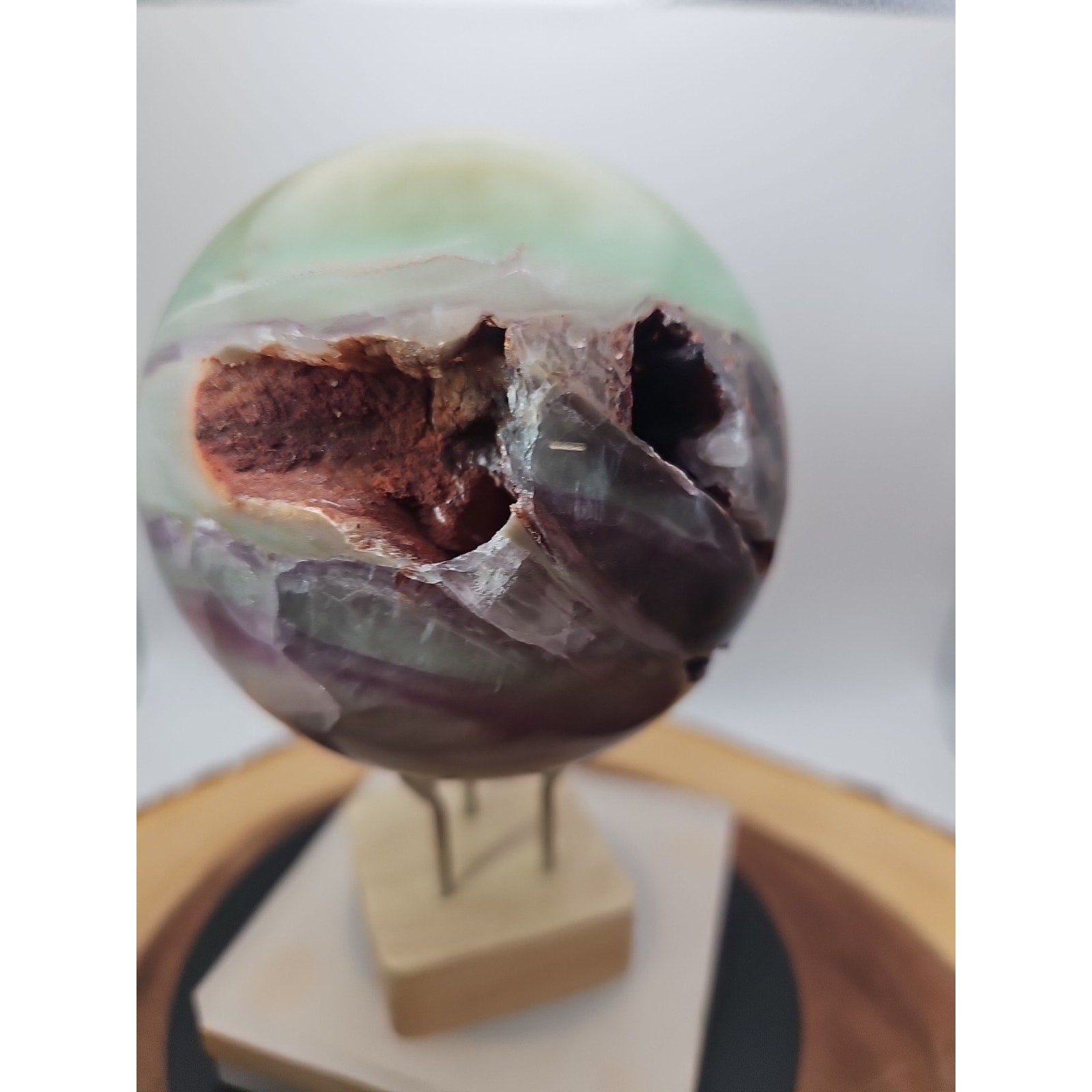 Rainbow Fluorite Quartz Crystal Sphere - Polished Healing