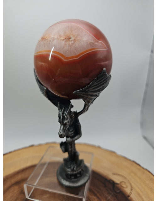 Load image into Gallery viewer, 1.3lb 75mm Carnelian Quartz W/Dragon Stand
