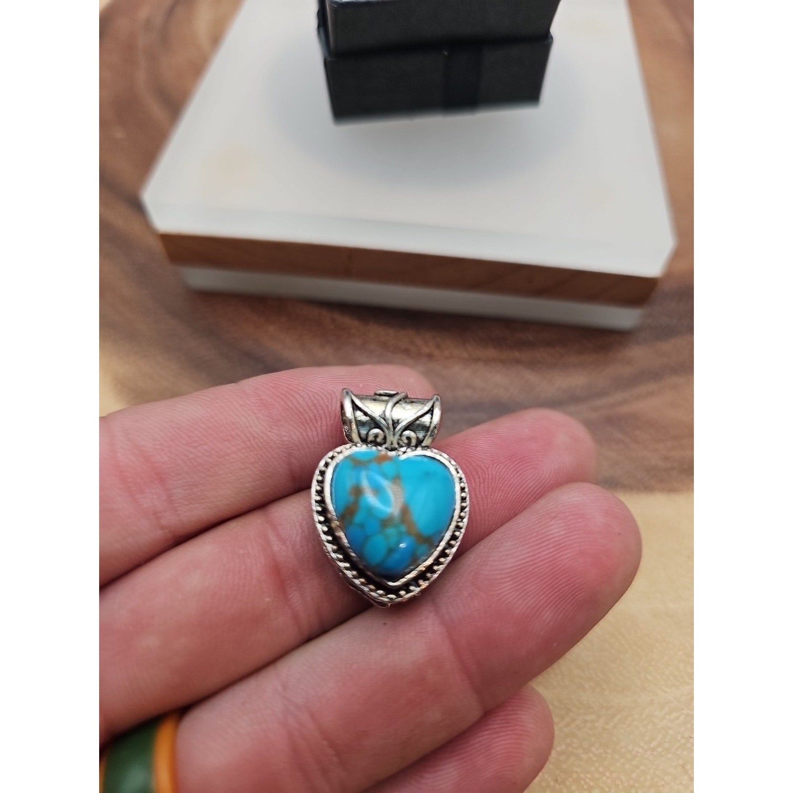 Turquoise heart pendant