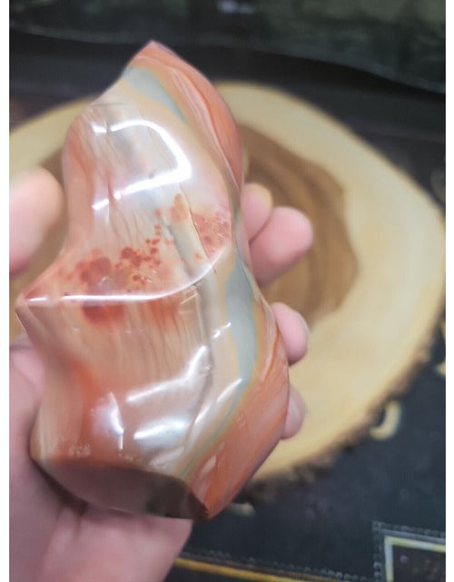 Load image into Gallery viewer, 1.15LB 1Pcs Natural Polychrome Ocean Jasper Crystal Flame Point Carved Healing
