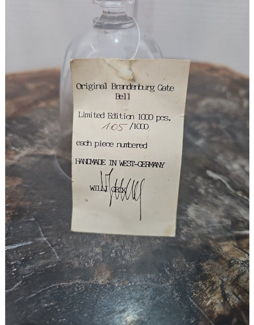 Load image into Gallery viewer, Crystal Bell Branderburg Hademade Limited edition.West Germany Berlin Wall
