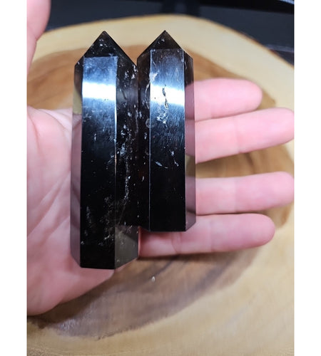 1 Pair Smoky Quartz Tower 192grams
