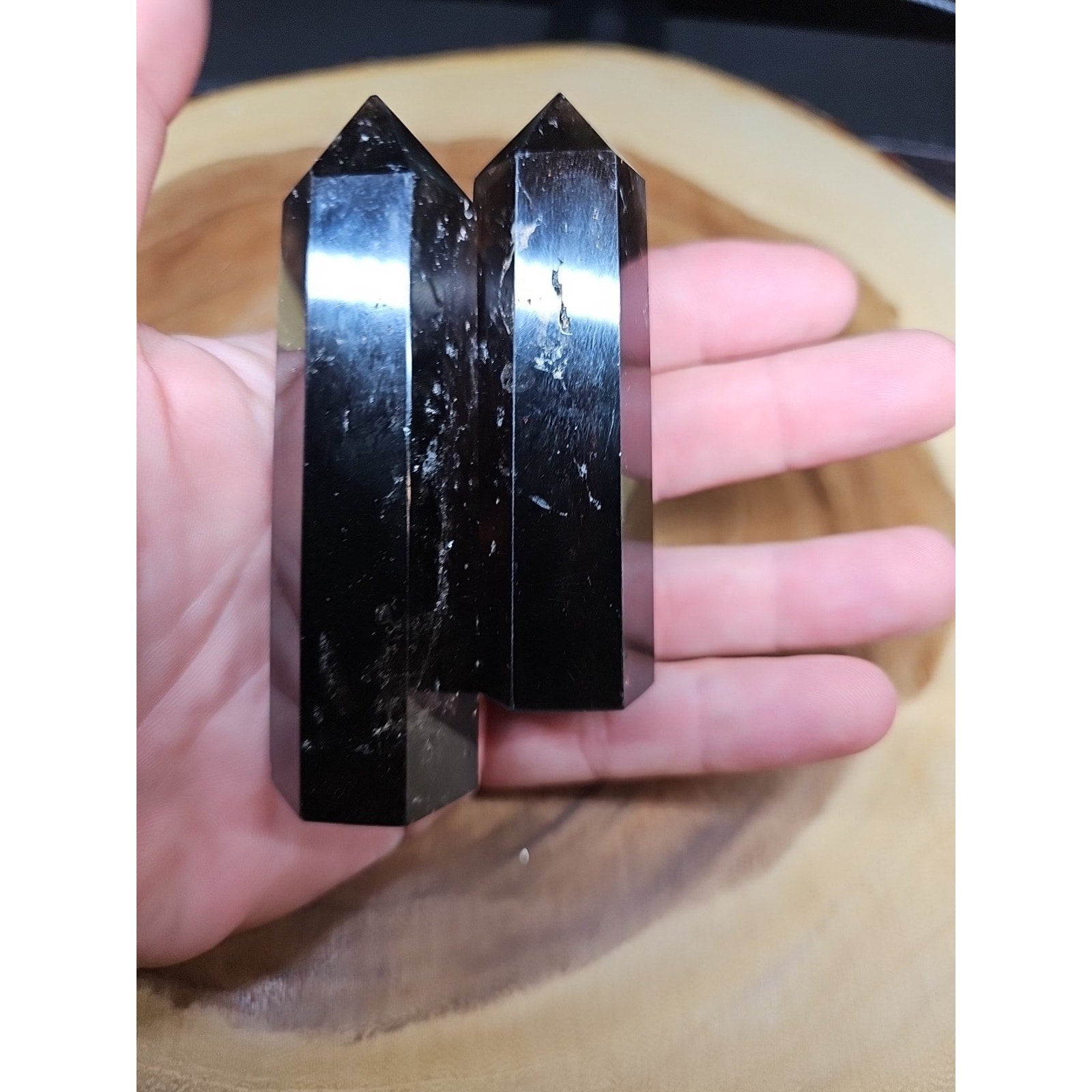 1 Pair Smoky Quartz Tower 192grams