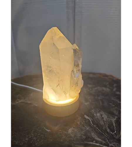 429g White Quartz Crystal Cluster W/ Led Light