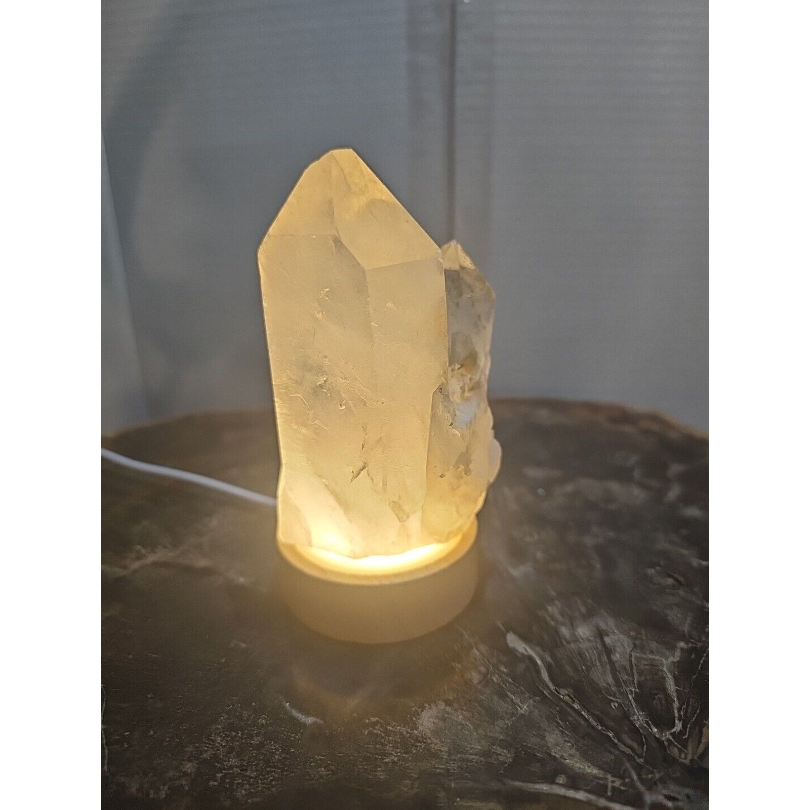 429g White Quartz Crystal Cluster W/ Led Light