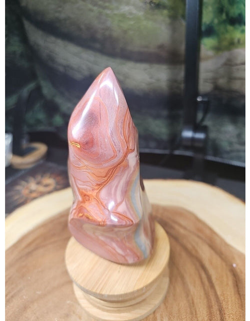 Load image into Gallery viewer, 1.15LB 1Pcs Natural Polychrome Ocean Jasper Crystal Flame Point Carved Healing
