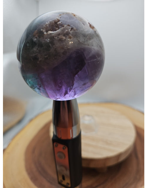 Load image into Gallery viewer, 1.10lb Natural Rainbow Fluorite Quartz Crystal Sphere Ball Polished
