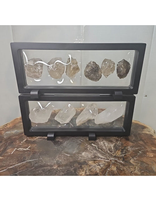 Load image into Gallery viewer, Quartz Crystal &amp; Smokey Quartz W/Stands Total Weight 1.33lbs Great Show Item
