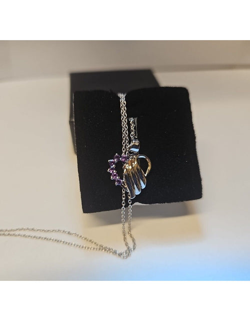 Load image into Gallery viewer, Amethyst Heart Necklace With 18in Sterling Silver Chain
