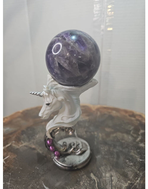 Load image into Gallery viewer, 330G Natural Dream Amethyst Quartz Crystal Sphere Ball Healing W/Stand
