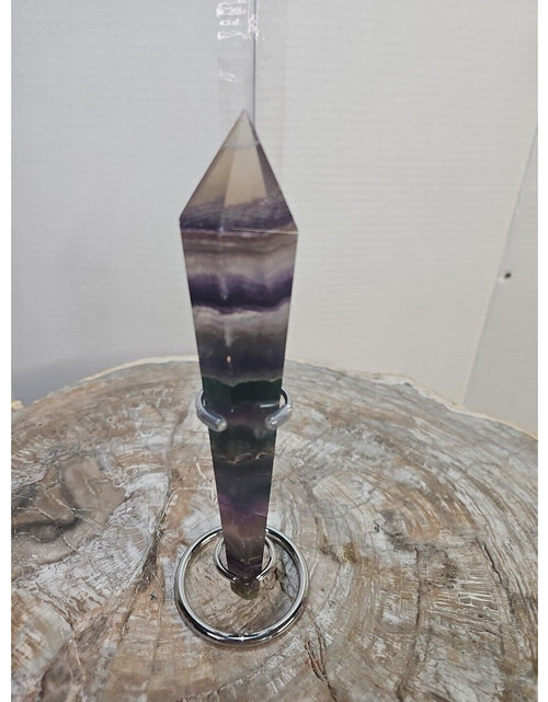 Load image into Gallery viewer, 255g Fluorite crystal scepter 7in Long W/STAND
