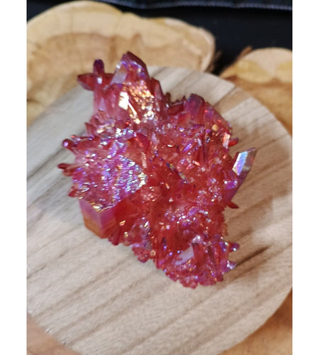 0.6lb Rainbow Aqua Aura Quartz Crystal Cluster Points Titanium Coating