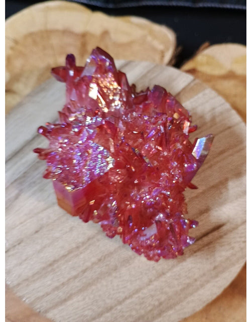 Load image into Gallery viewer, 0.6lb Rainbow Aqua Aura Quartz Crystal Cluster Points Titanium Coating
