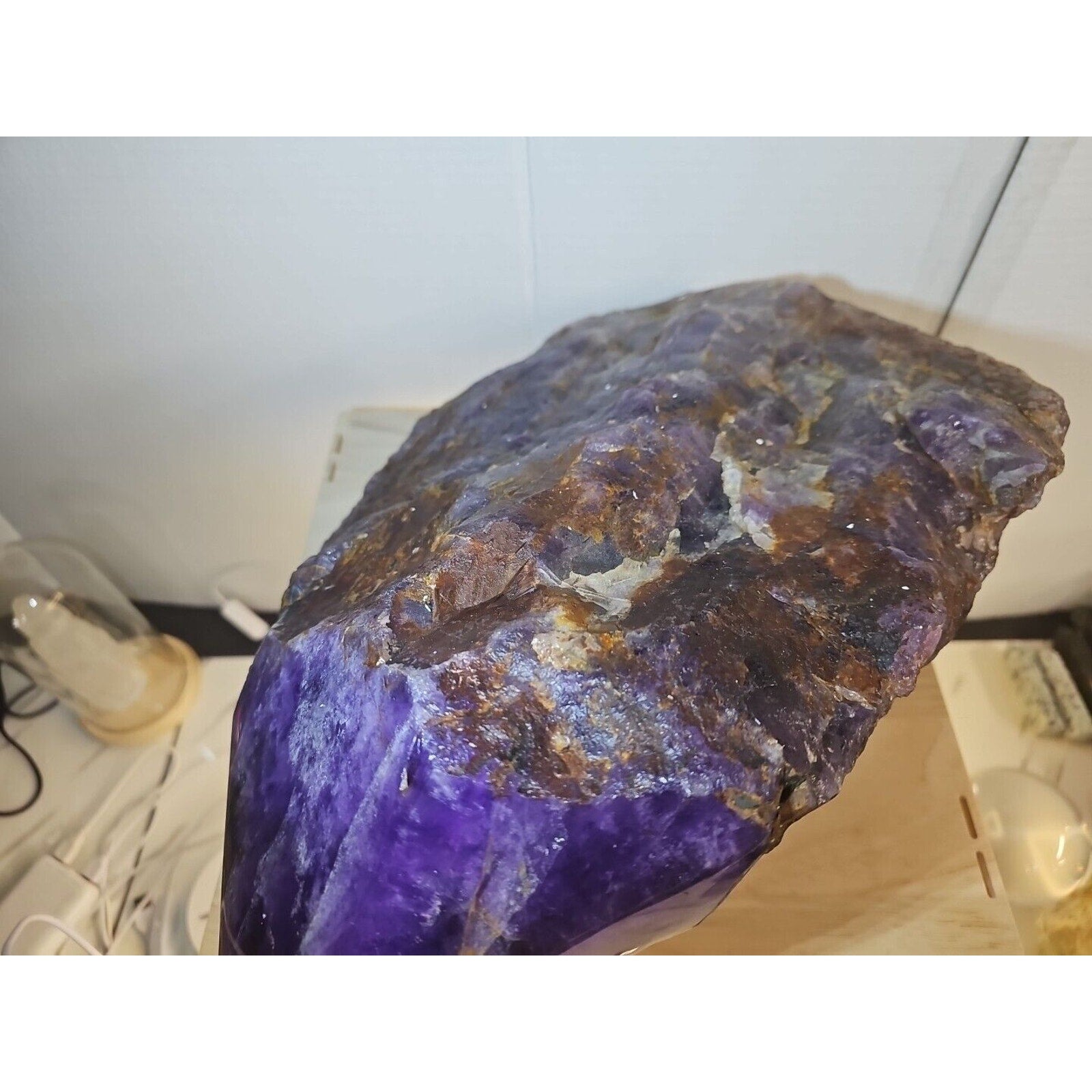 36.3LB Natural amethyst Cluster Quartz Crystal skeleton mineral Specimen Healing