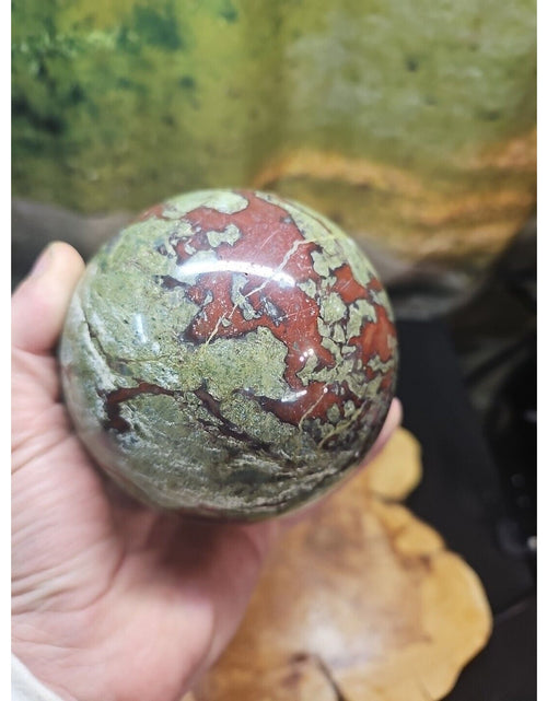 Load image into Gallery viewer, 4.18LB Natural dragon blood stone quartz sphere crystal ball reiki healing 1900g
