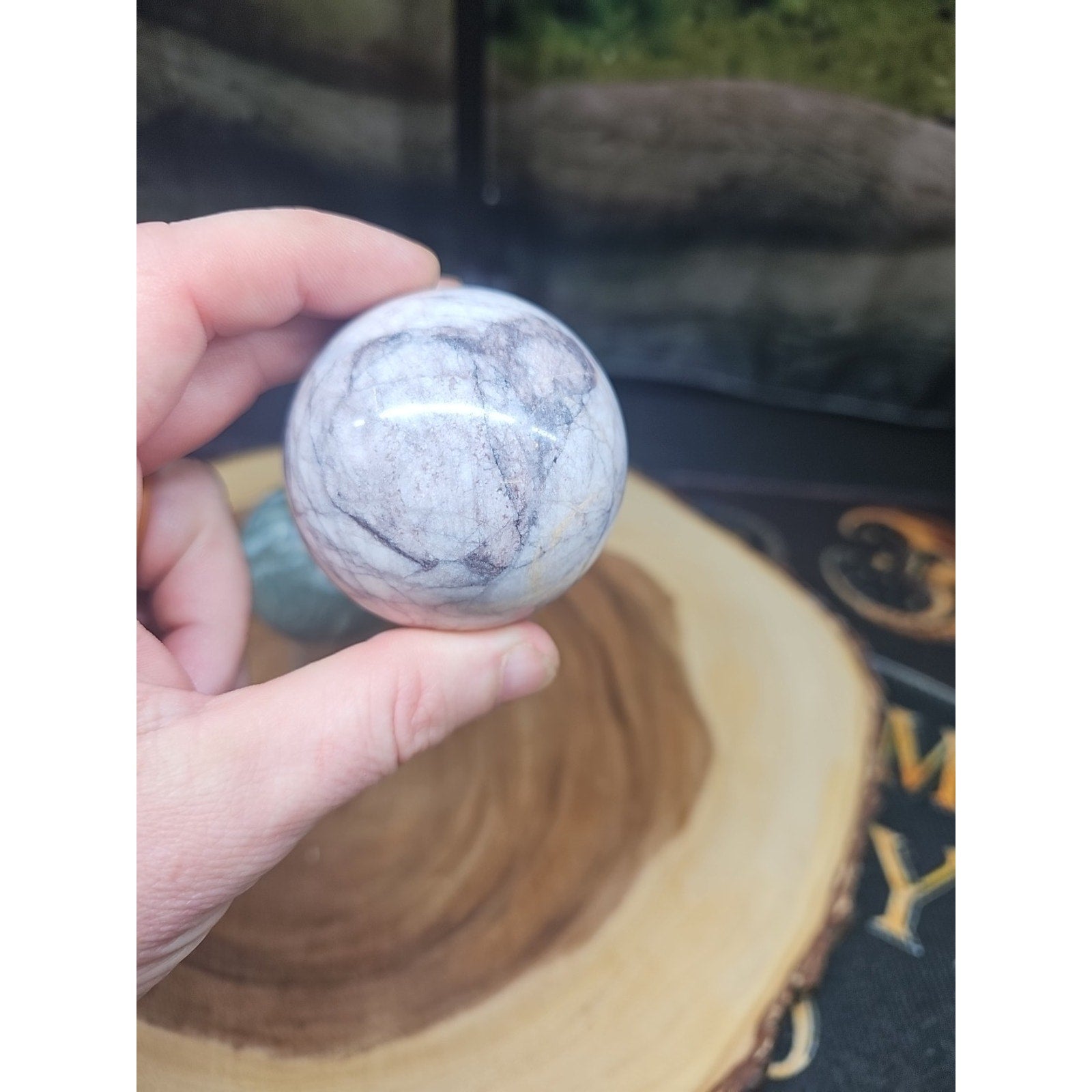 2Pcs A Set Of Natural Quartz Crystal Jasper Sphere Ball Polished 50-60mm &stand