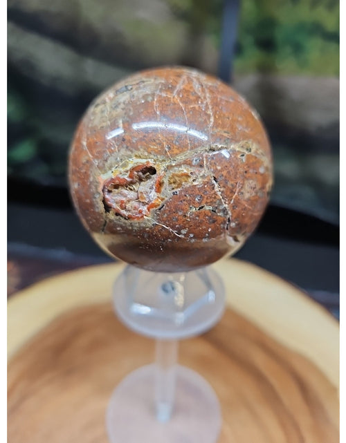 Load image into Gallery viewer, .91LB Natural Vesuvianite Agate Carnelian Crystal Geode Sphere Ball Healing
