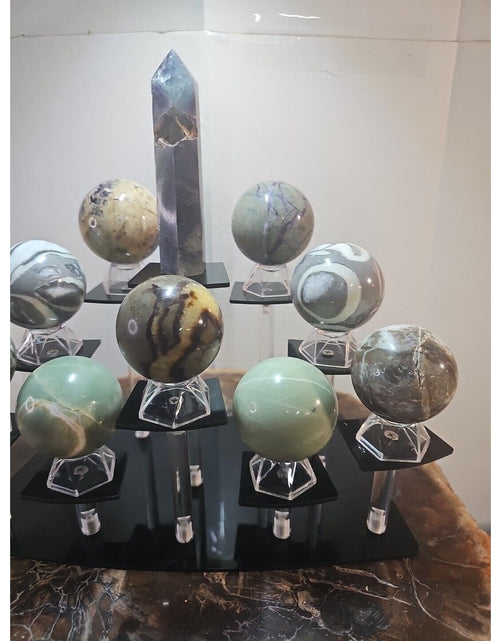 Load image into Gallery viewer, 10Pcs Natural Phantom Chevron And 3 different Ocean Jasper + Fluorite Tower.
