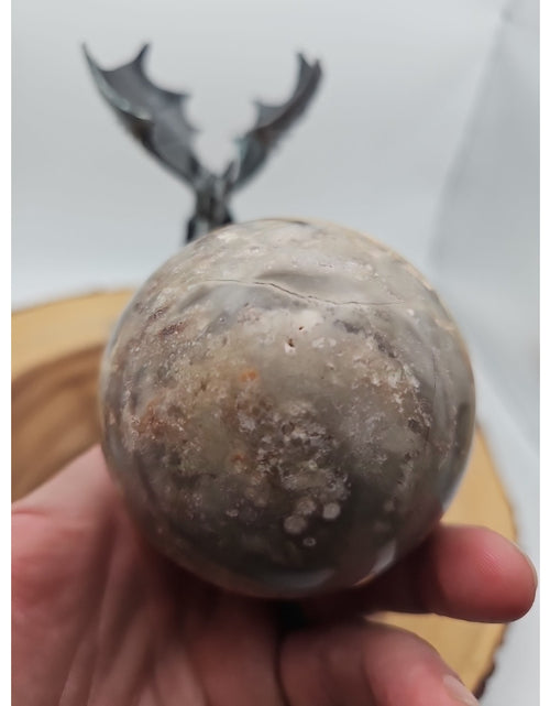 Load image into Gallery viewer, 1.13lb 72mm Crazy Lace Agate W/Dragon Stand
