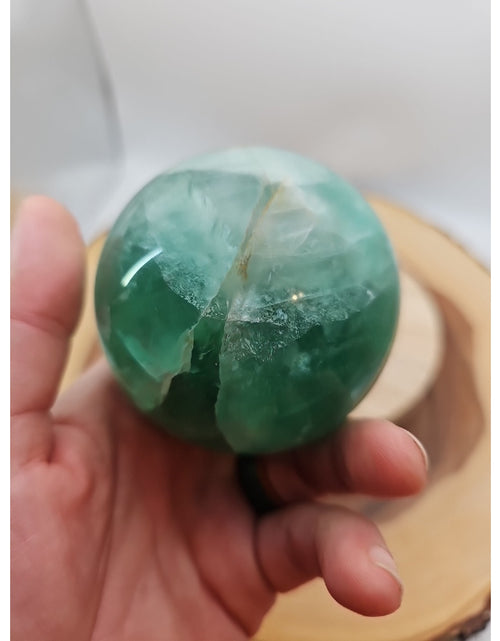 Load image into Gallery viewer, 1.59lb Natural Rainbow Fluorite Quartz Crystal Sphere Ball Polished

