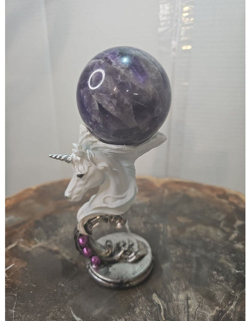 Load image into Gallery viewer, 330G Natural Dream Amethyst Quartz Crystal Sphere Ball Healing W/Stand
