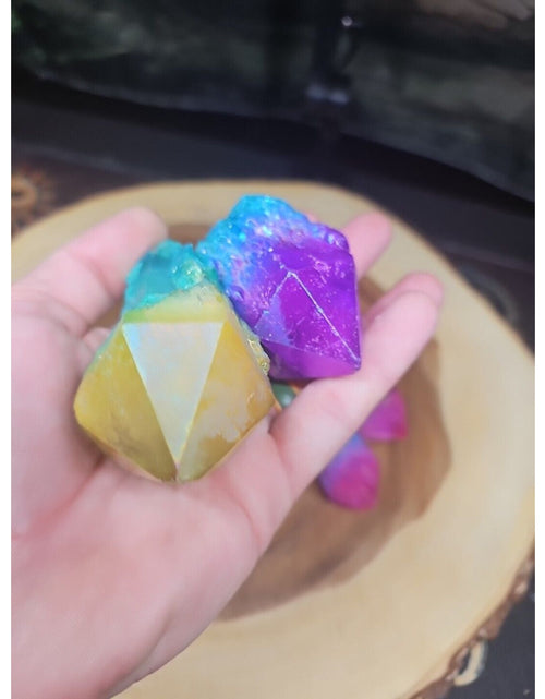 Load image into Gallery viewer, 6Pcs 1.41lbs Rainbow Aqua Aura Quartz Crystal Points Titanium Coating B2
