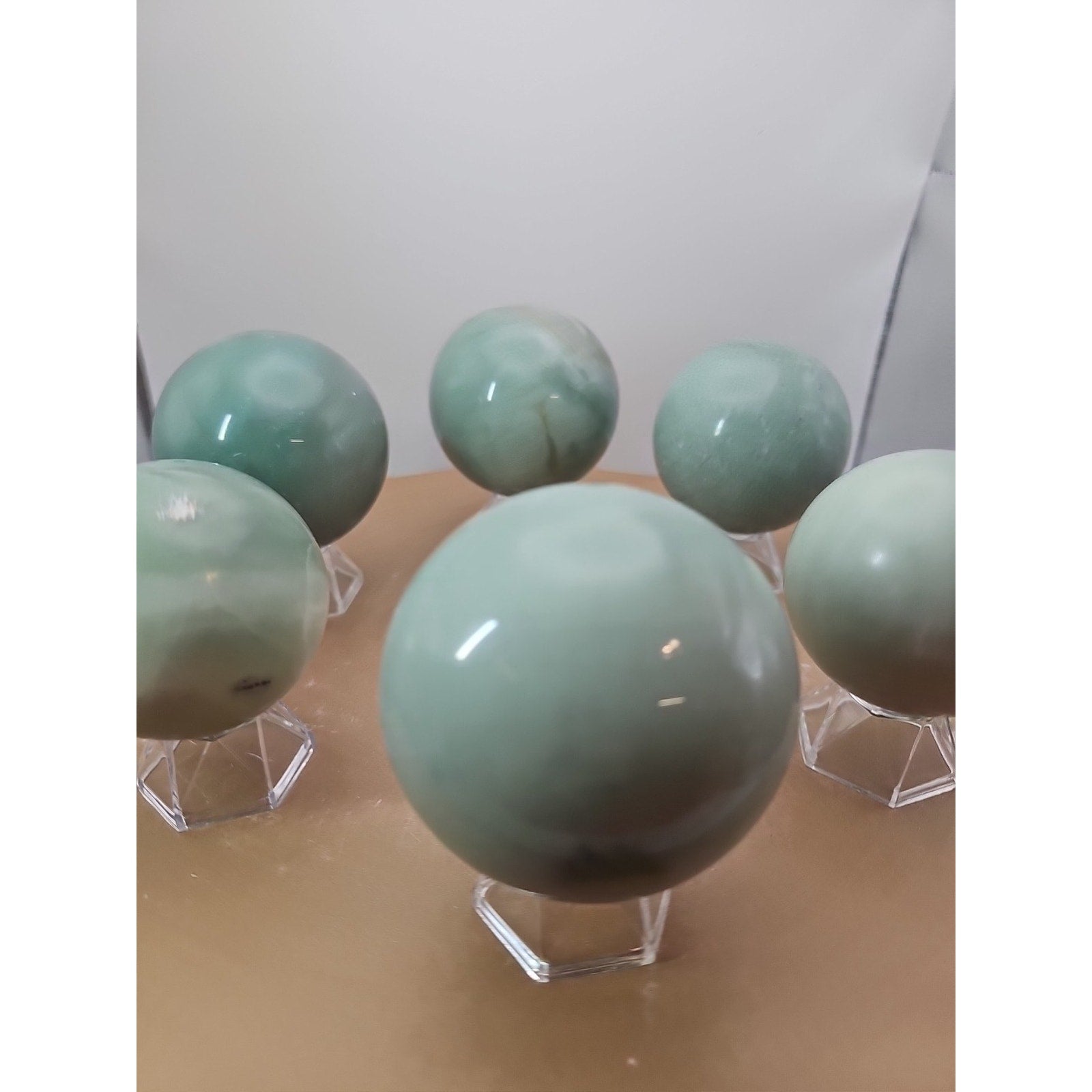 5.26LB 6Pcs A Set Of Natural Quartz Crystal Jasper Sphere Ball Polished Healing