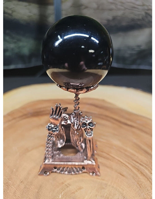 Load image into Gallery viewer, Black Obsidian Quartz Sphere 50mm W/Stand
