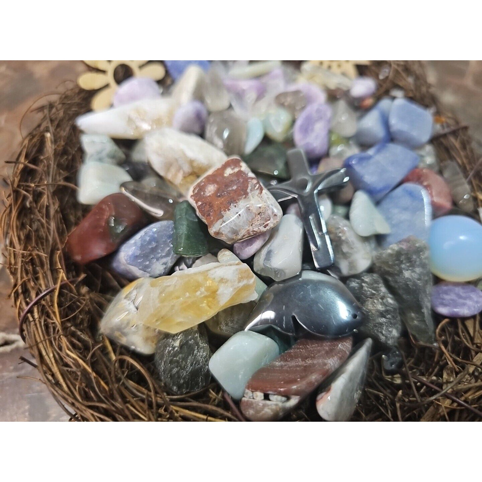 Tumbled Stones In Birds Nest 400g