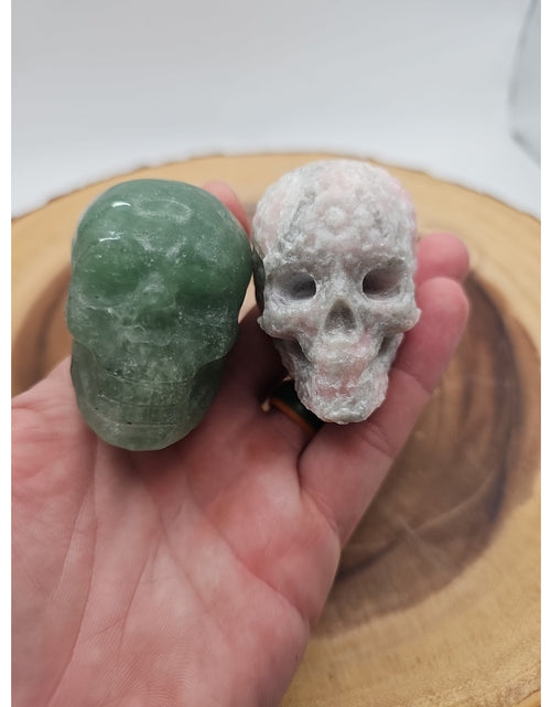 Load image into Gallery viewer, Pink Opal &amp;Fluorite Skulls. .60lb 49mm
