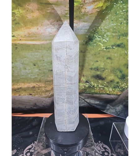 6.66lbs 12in Tall Ocean Jasper Crystal Point