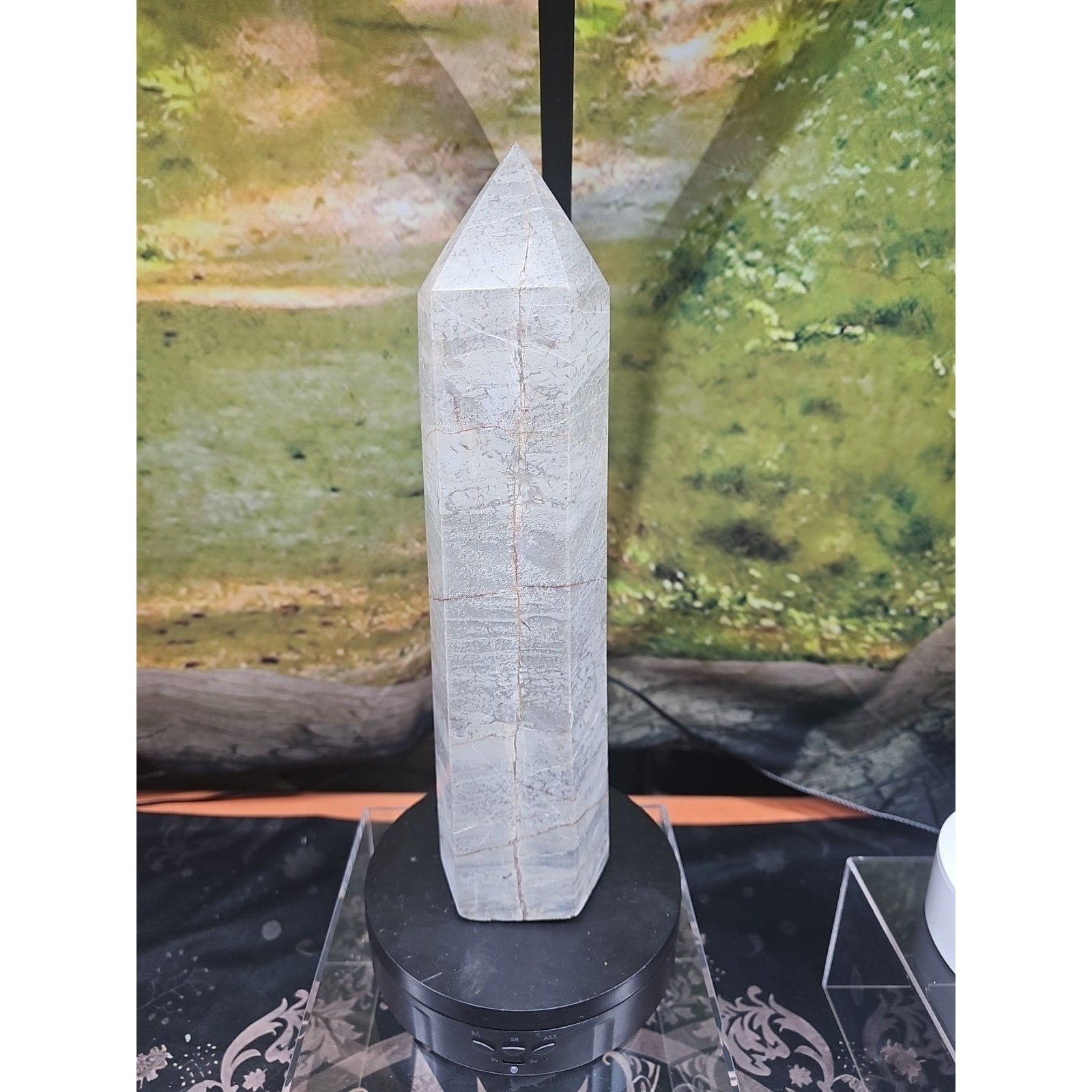 6.66lbs 12in Tall Ocean Jasper Crystal Point