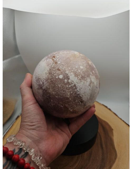 Load image into Gallery viewer, 6.55lbs Natural Cherry Blossom Agate Sphere Quartz Crystal Ball
