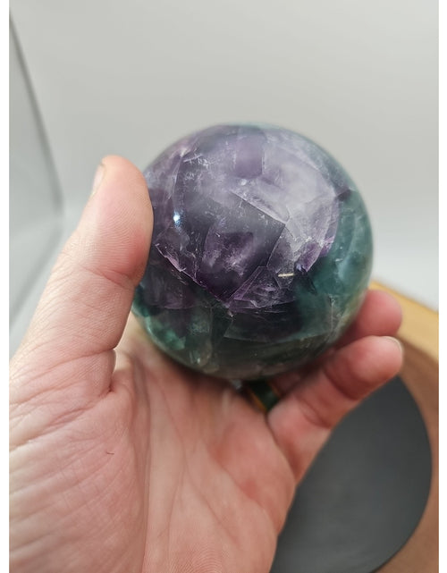 Load image into Gallery viewer, 2.11lbs Natural Rainbow Fluorite Quartz Crystal Sphere Ball Polished Healing
