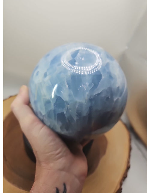 Load image into Gallery viewer, 9.17LB Natural Blue crystalThe bal Quartz carved crystal decoration healing
