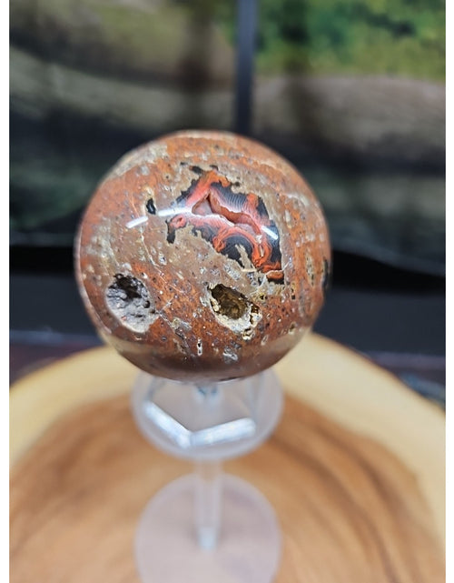 Load image into Gallery viewer, .72LB Natural Vesuvianite Agate Carnelian Crystal Geode Sphere Ball Healing
