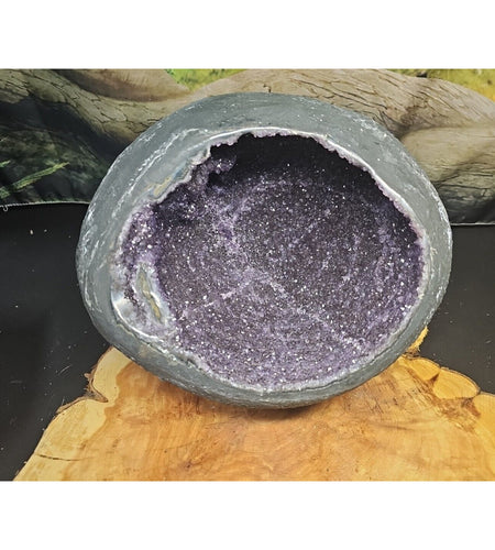 16.8LB TOPNatural Raw raw ore amethyst Quartz Crystal Money Bag Geode Reiki Gem