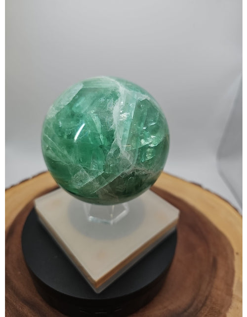 Load image into Gallery viewer, 2.84Natural Rainbow Fluorite Quartz Crystal Sphere Ball Polished Healing
