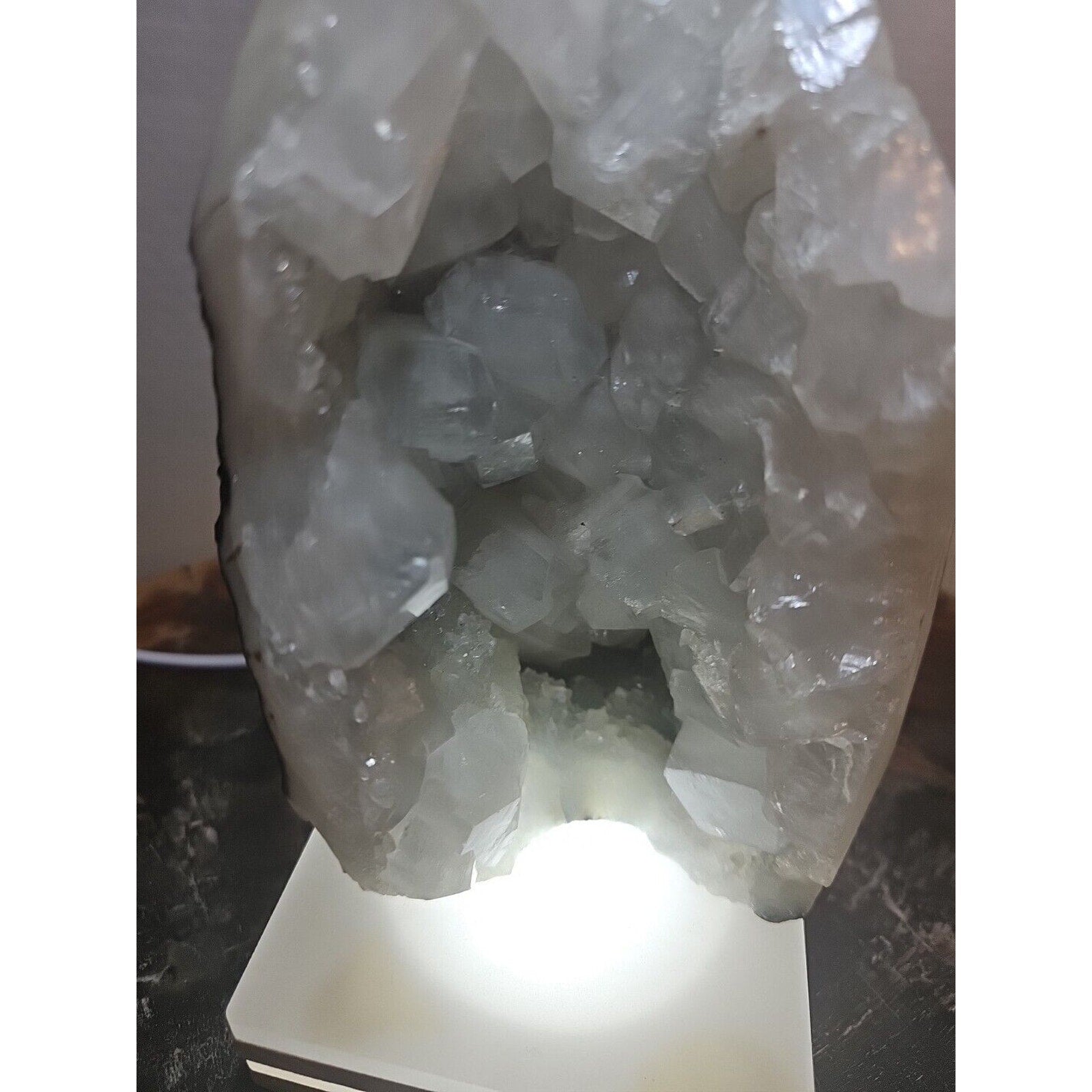 2.7LB Natural white calcite Quartz Crystal Cluster mineral Specimen Healing