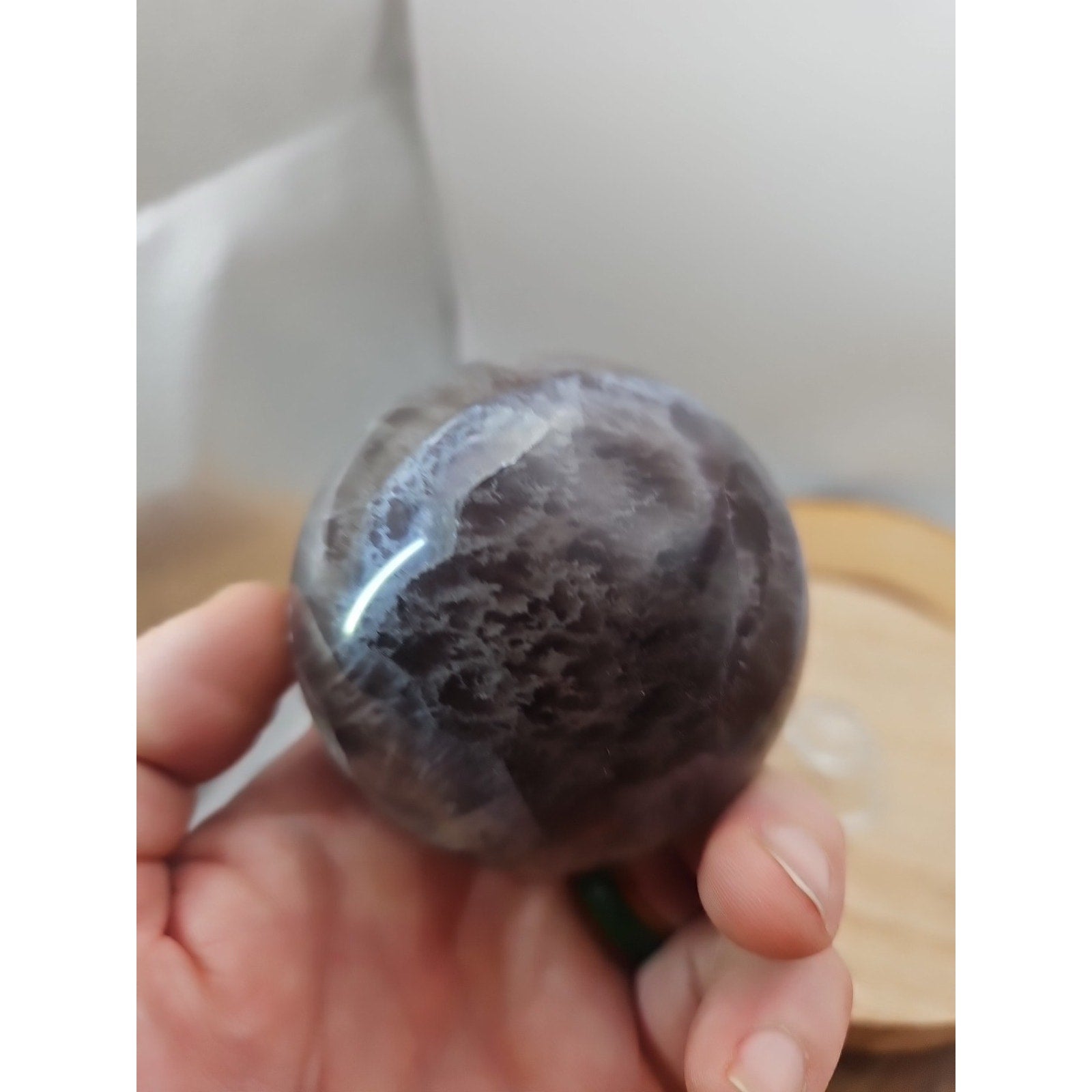 1.30lb Natural Rainbow Fluorite Quartz Crystal Sphere Ball Polished