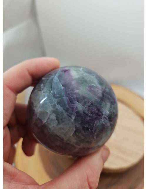 Load image into Gallery viewer, 1.09lb Natural Rainbow Fluorite Quartz Crystal Sphere Ball Polished
