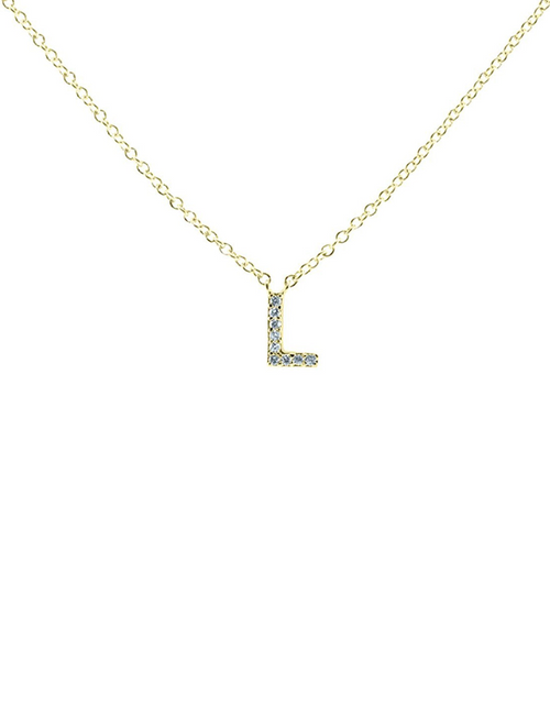 Load image into Gallery viewer, Block CZ Initial Necklace
