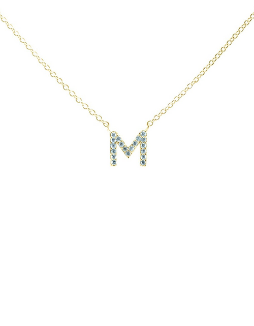 Load image into Gallery viewer, Block CZ Initial Necklace
