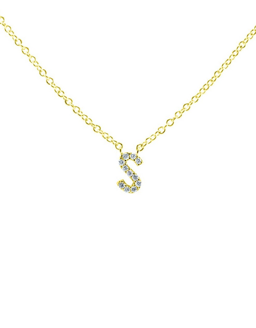 Load image into Gallery viewer, Block CZ Initial Necklace
