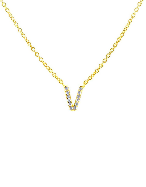 Load image into Gallery viewer, Block CZ Initial Necklace
