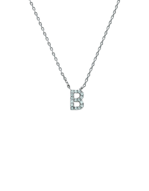 Load image into Gallery viewer, Block CZ Initial Necklace
