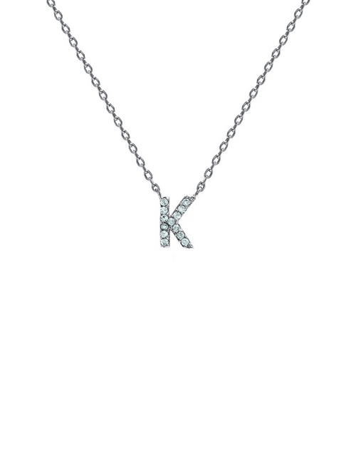 Load image into Gallery viewer, Block CZ Initial Necklace
